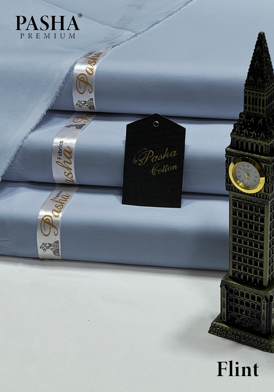 Pasha Premium | 100% Soft Egyptian Cotton | Luxurious Unstitched Fabric (Flint)