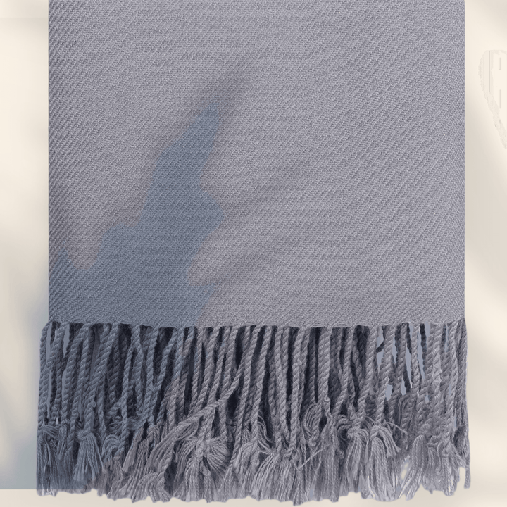 Libas-e-Andalus Blended Wool Shawl (Grey) - Sultan Fabrics