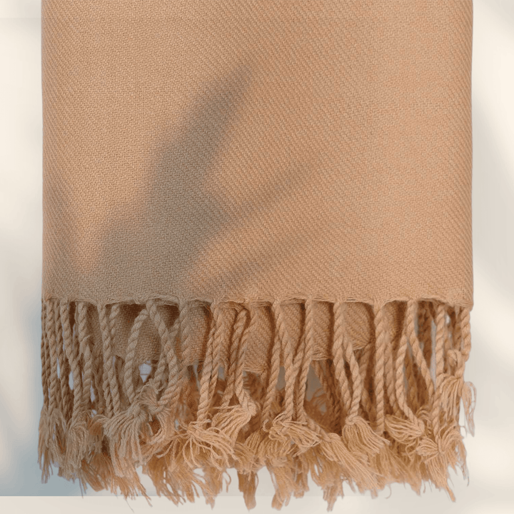 Libas-e-Andalus Blended Wool Shawl (Skin) - Sultan Fabrics