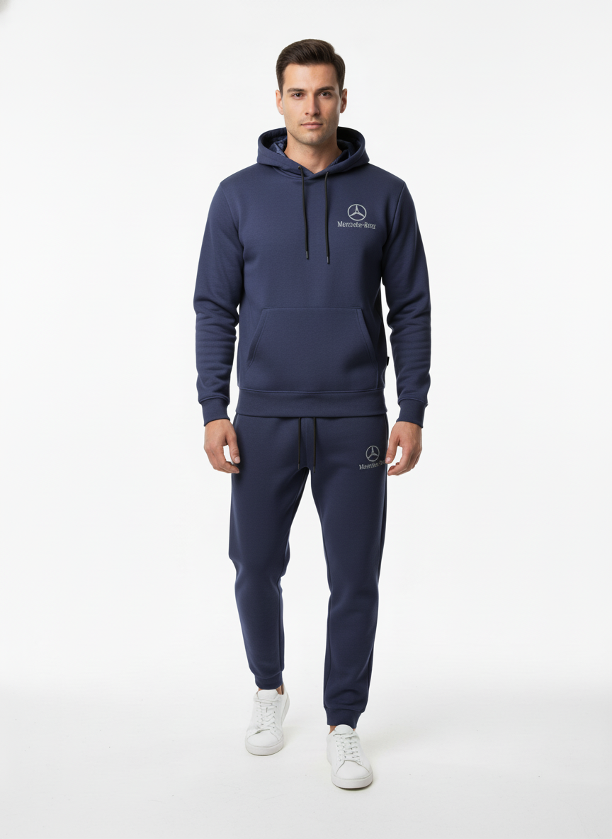 Mercede Benz Winter Pure Fleece Men's Zipper Tracksuit