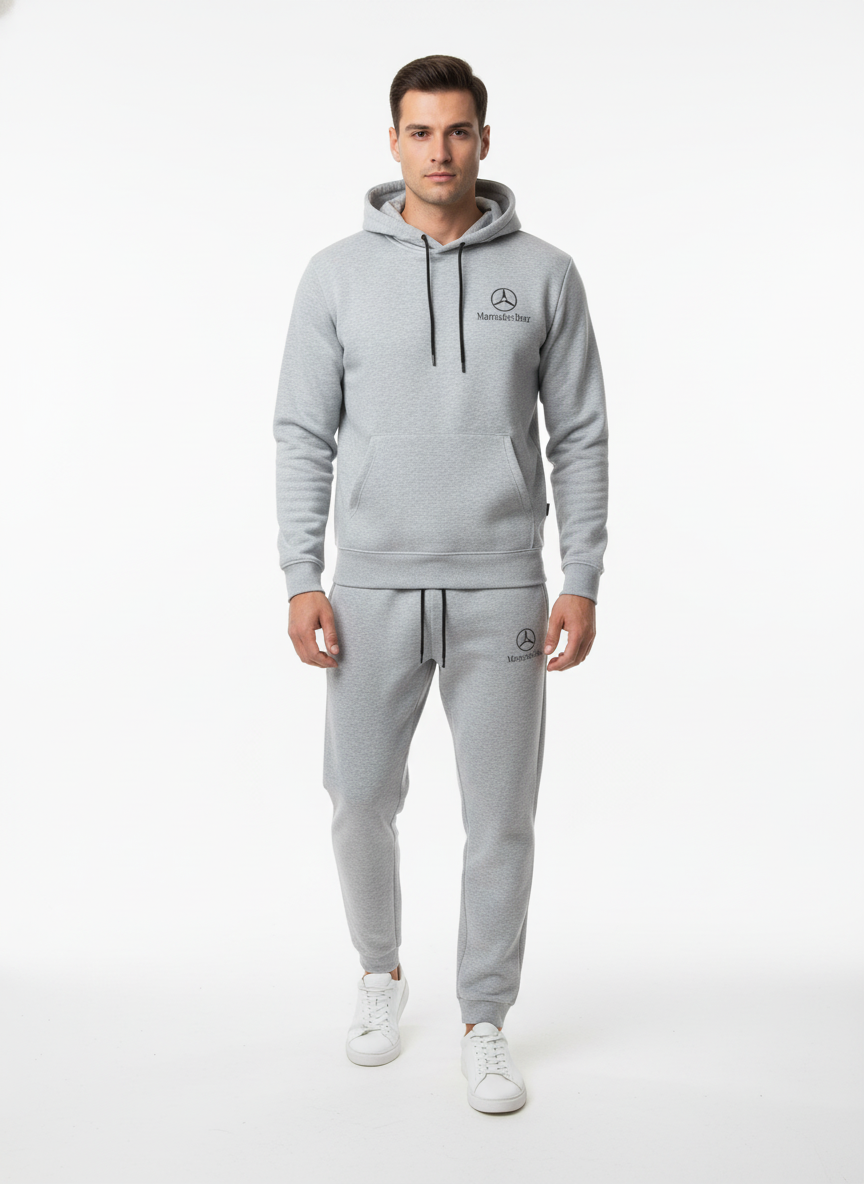 Mercede Benz Winter Pure Fleece Men's Zipper Tracksuit