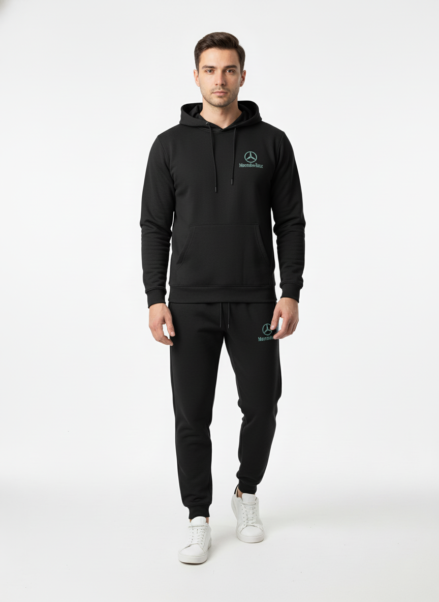 Mercede Benz Winter Pure Fleece Men's Zipper Tracksuit