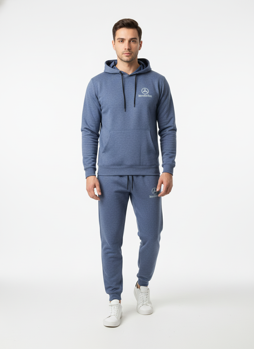 Mercede Benz Winter Pure Fleece Men's Zipper Tracksuit