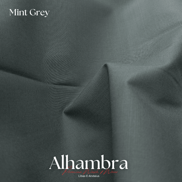 Alhambra Premium 4 Season Wash & Wear Suit (Mint Grey) 4-Meter - Sultan Fabrics