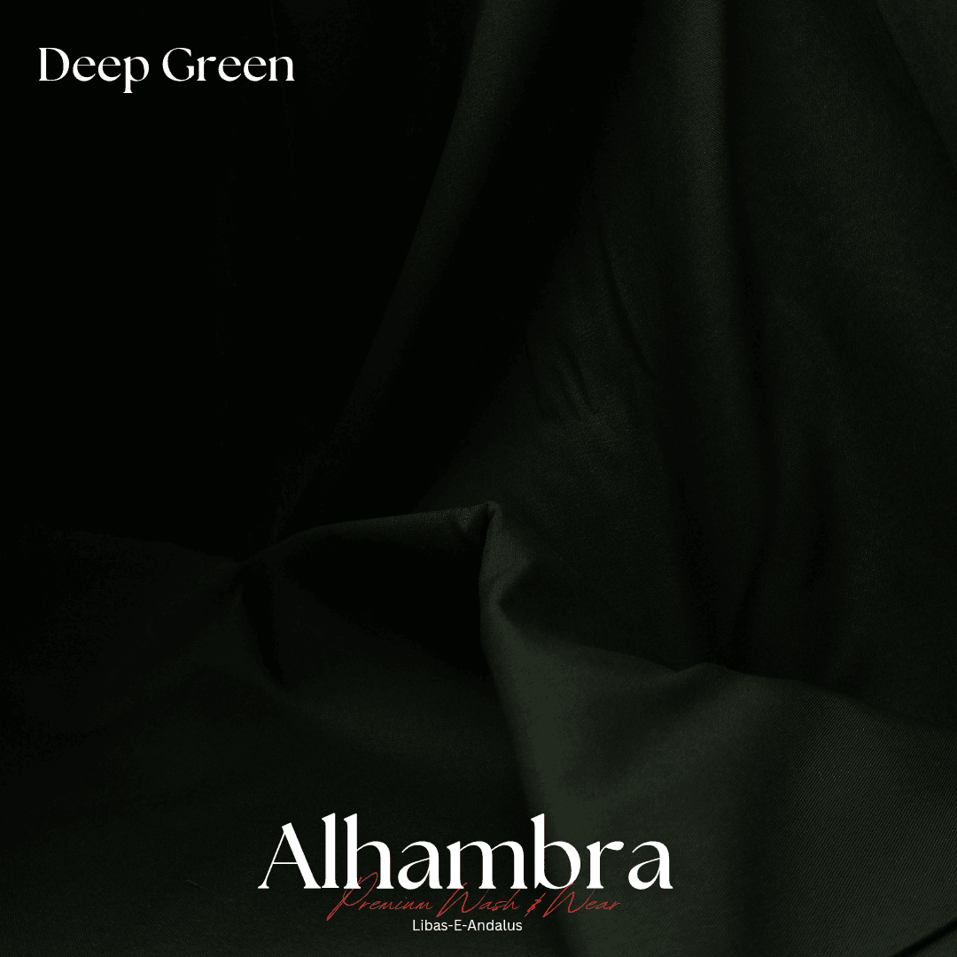 Alhambra Premium 4 Season Wash & Wear Suit (Deep Green) 4-Meter - Sultan Fabrics