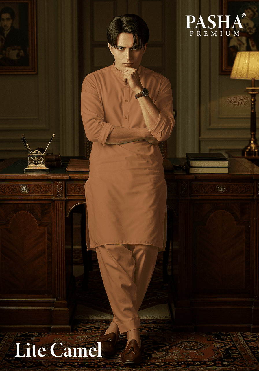 Pasha Premium® – Supima Cotton Unstitched Fabric (Lite Camel) - Sultan Fabrics