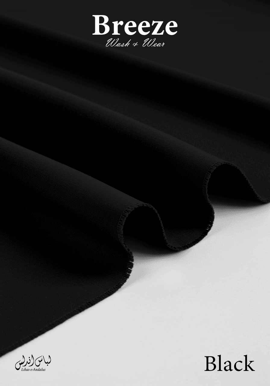 Breeze – Premium Tropical Wash & Wear Fabric | Black - Sultan Fabrics