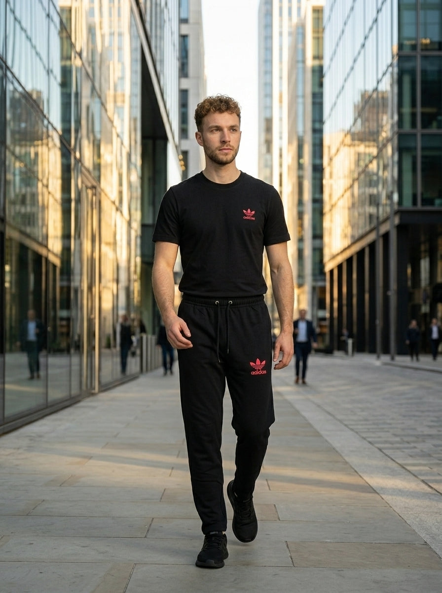 Adids Summer Jersey Tracksuit (Black)