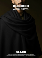 Libas-e-Andalus Blended Wool Shawl (Black)