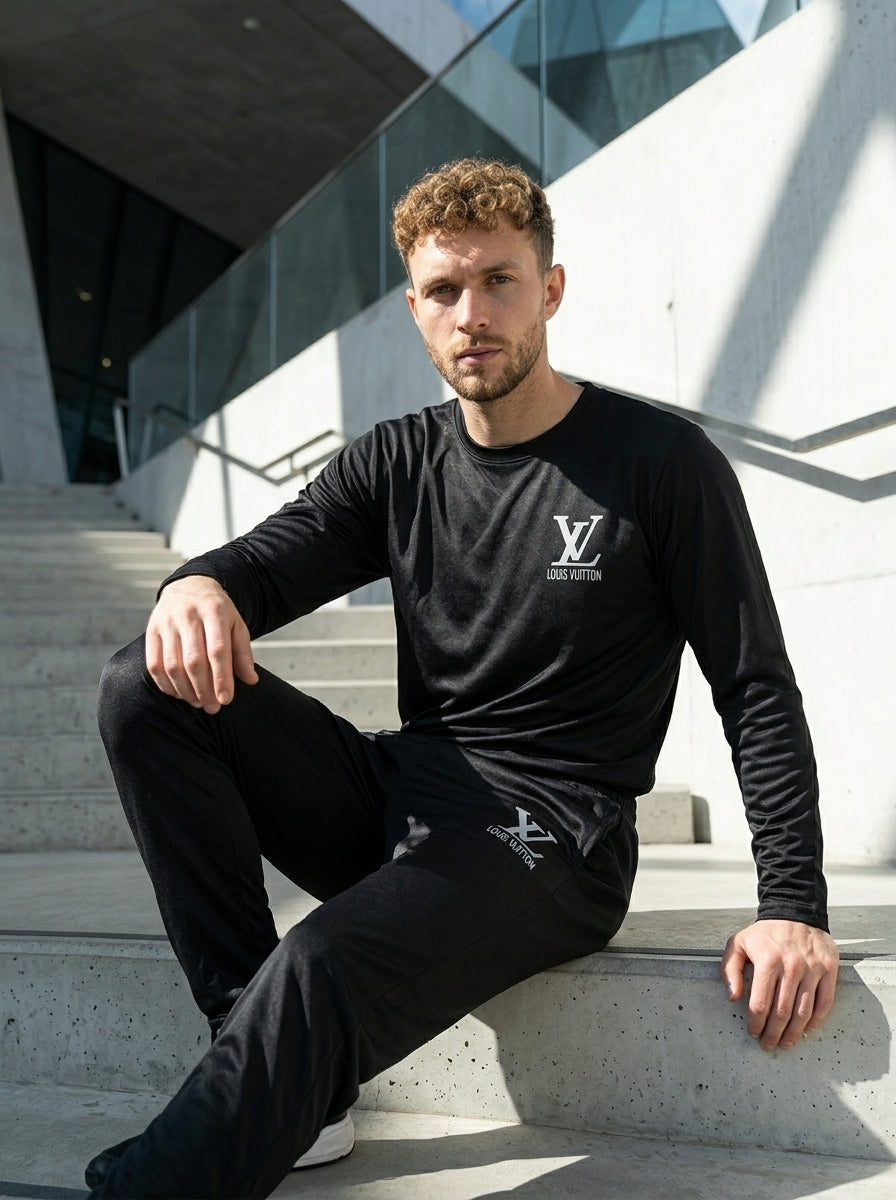 LV Summer Dry-Fit Tracksuit (Black)