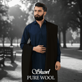 Libas-e-Andalus Pure Wool Shawl (Black) - Sultan Fabrics