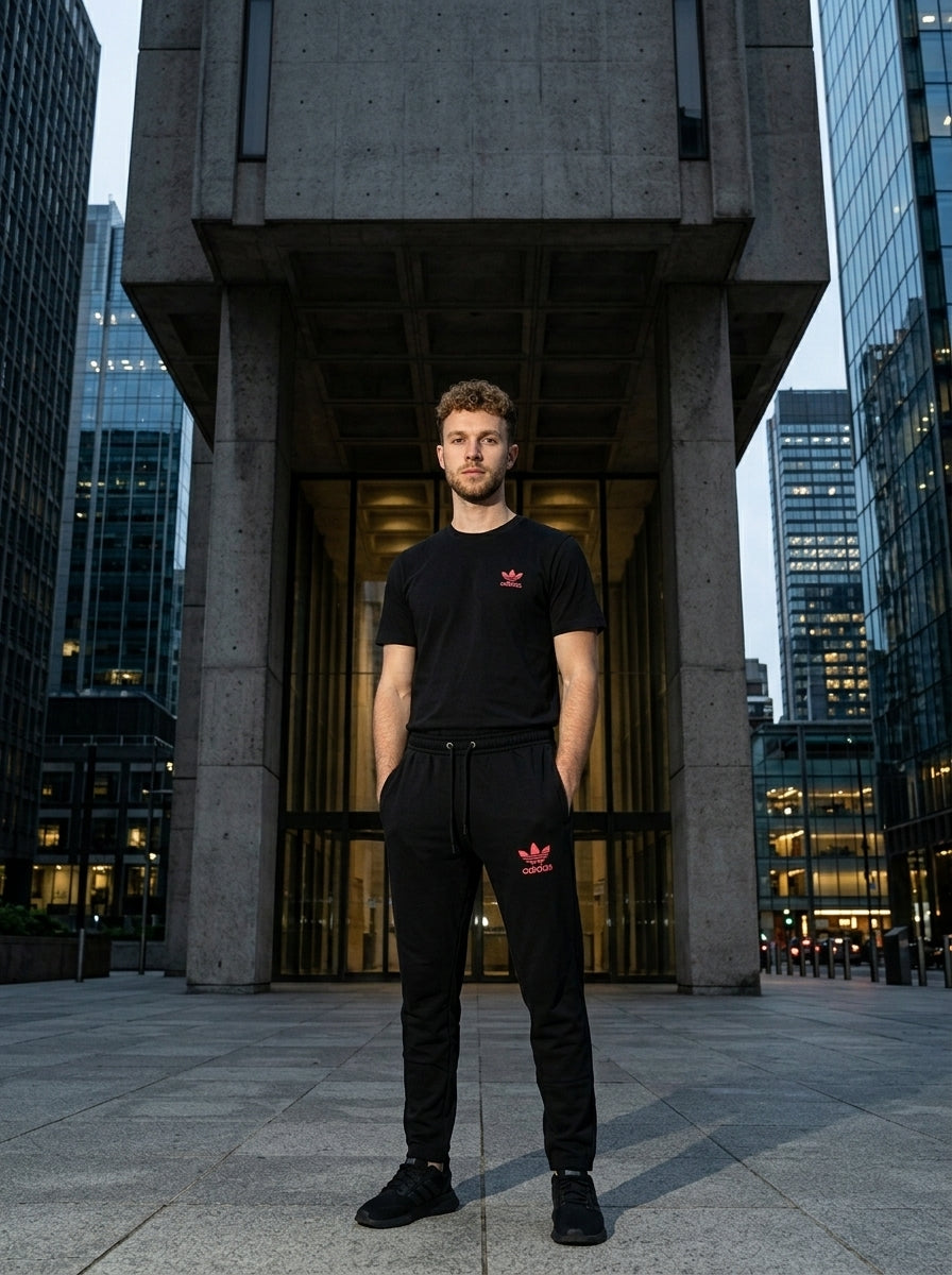 Adids Summer Jersey Tracksuit (Black)