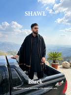 Libas-e-Andalus | Plain 100% Acrylic Men Shawl (Black)