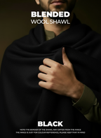Libas-e-Andalus Blended Wool Shawl (Black)