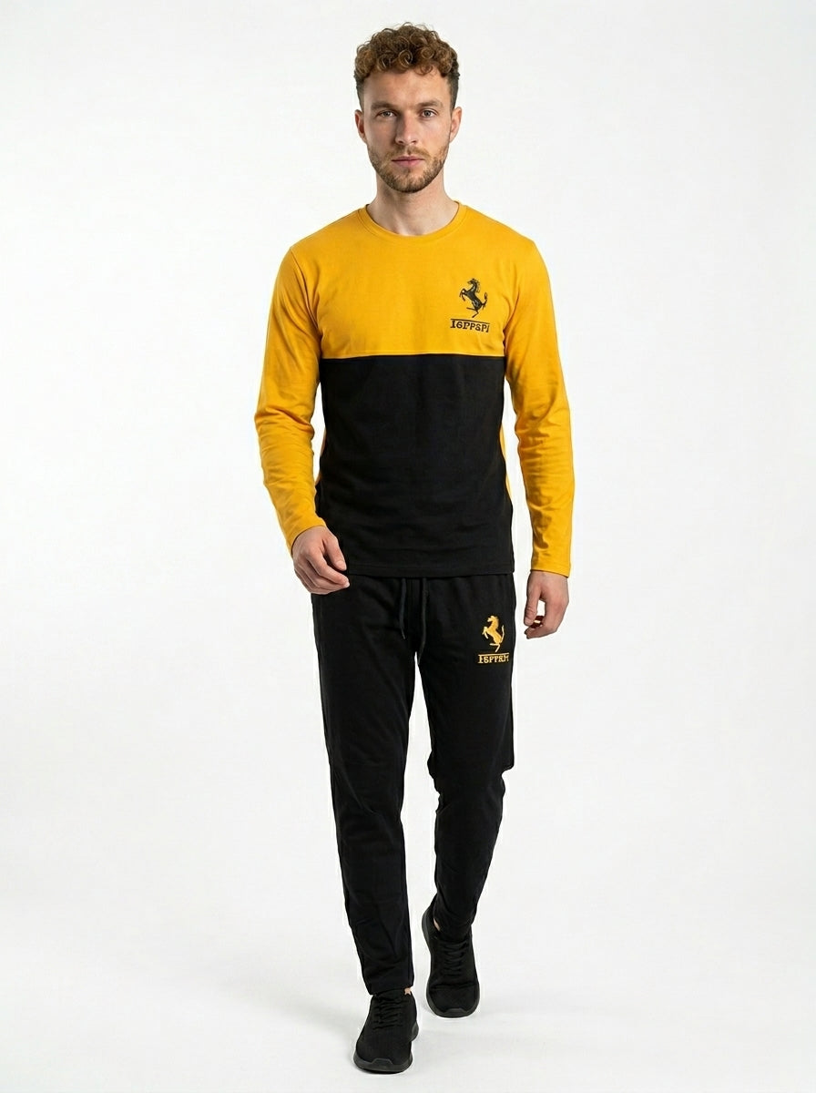 Ferrar Summer Jersey Tracksuit (Yellow & Black)