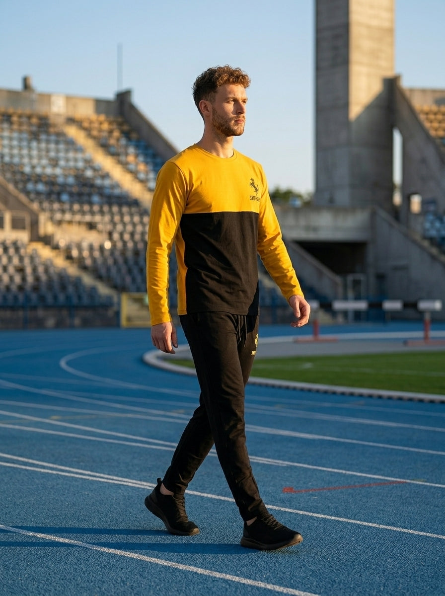 Ferrar Summer Jersey Tracksuit (Yellow & Black)