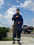 Libas-e-Andalus | Plain 100% Acrylic Men Shawl (Blue)