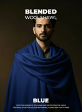 Libas-e-Andalus Blended Wool Shawl (Blue)