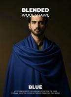 Libas-e-Andalus Blended Wool Shawl (Blue)