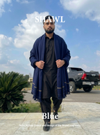 Libas-e-Andalus | Plain 100% Acrylic Men Shawl (Blue)