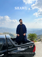 Libas-e-Andalus | Plain 100% Acrylic Men Shawl (Blue)