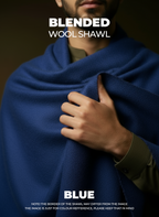 Libas-e-Andalus Blended Wool Shawl (Blue)