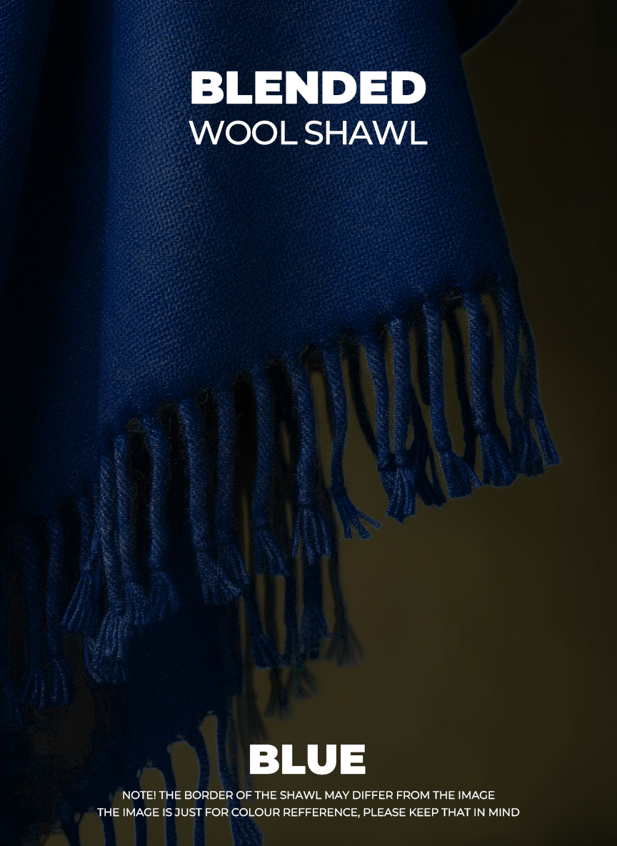 Libas-e-Andalus Blended Wool Shawl (Blue)