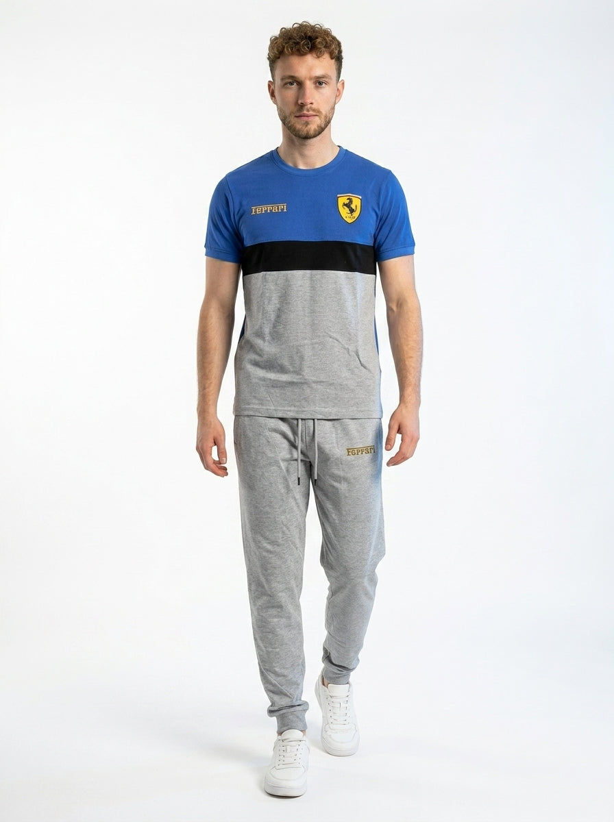 Ferrar Summer Jersey Tracksuit (Blue & Silver)