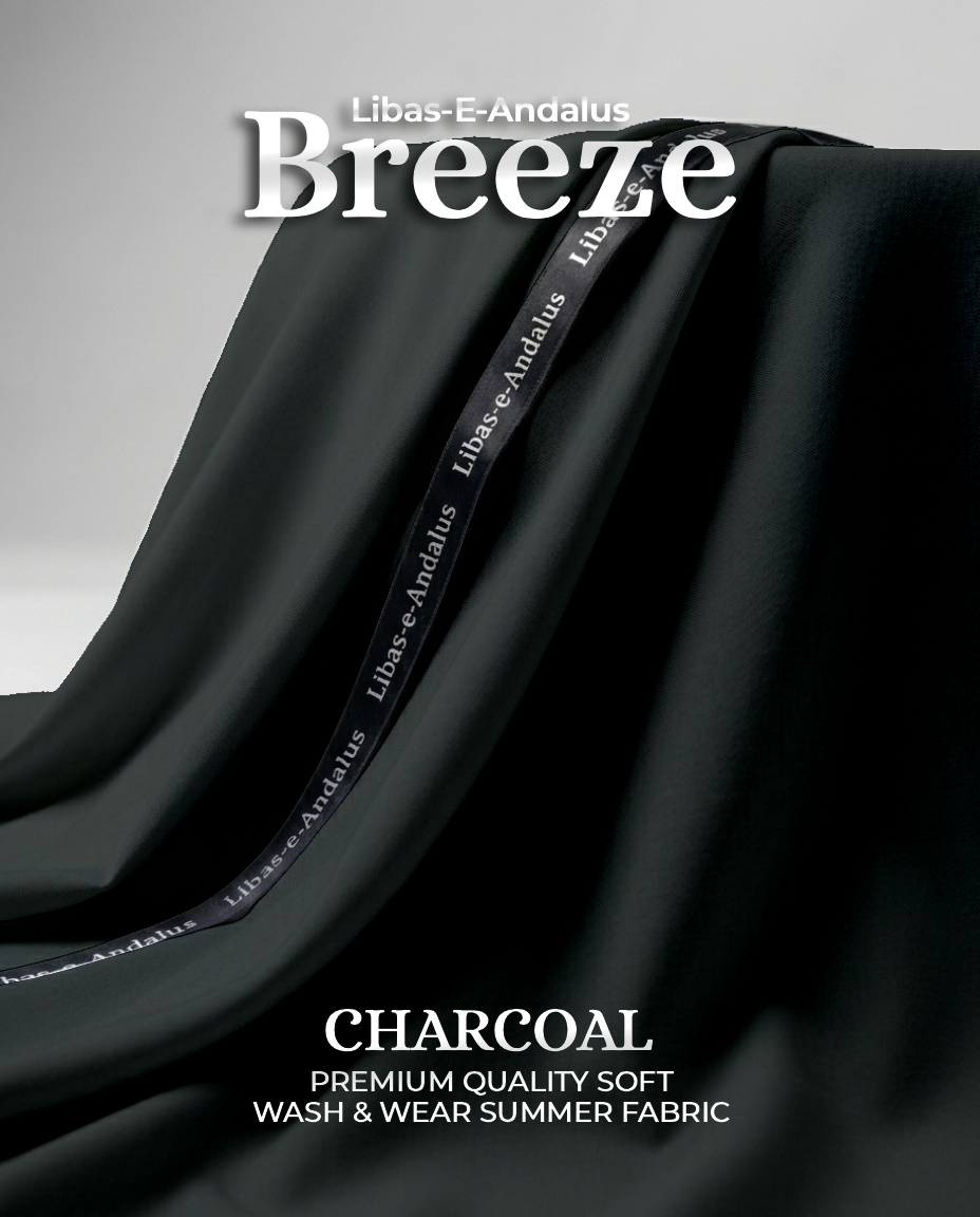 Breeze – Premium Tropical Wash & Wear Fabric | Charcoal