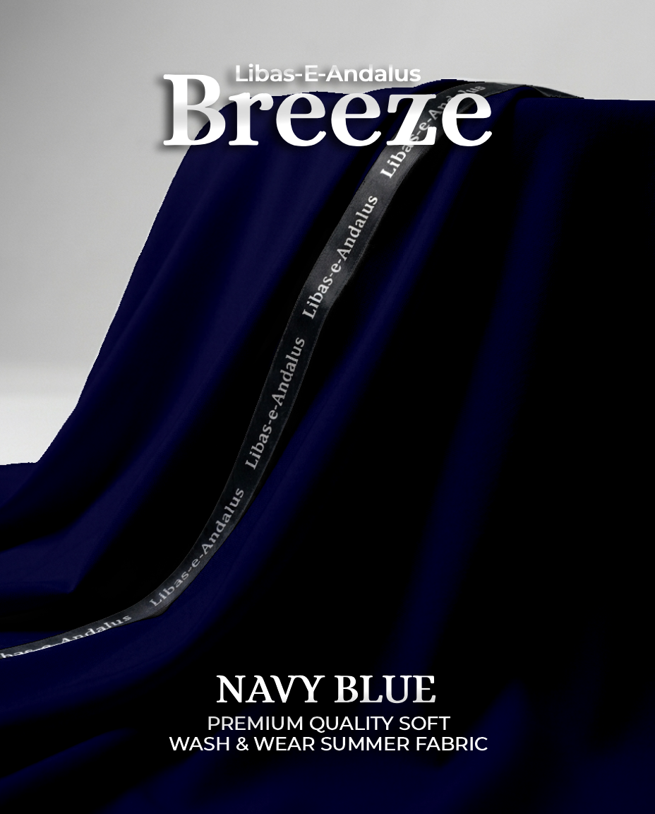 Breeze – Premium Tropical Wash & Wear Fabric | Navy Blue