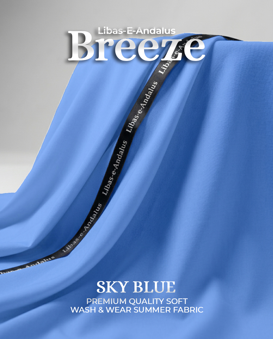 Breeze – Premium Tropical Wash & Wear Fabric | Sky Blue