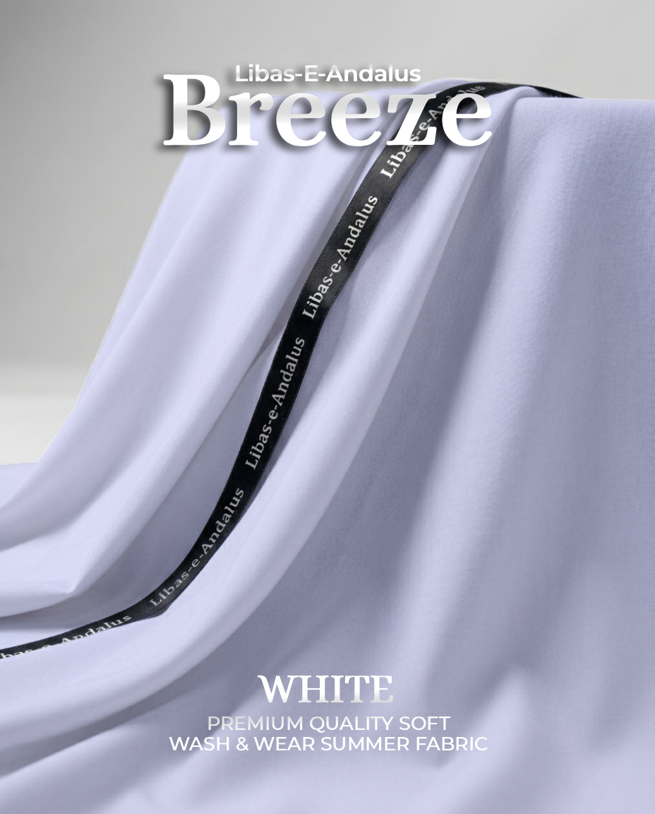Breeze – Premium Tropical Wash & Wear Fabric | White