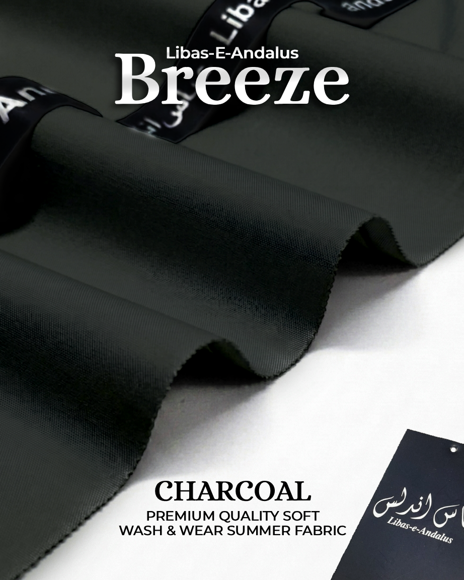Breeze – Premium Tropical Wash & Wear Fabric | Charcoal