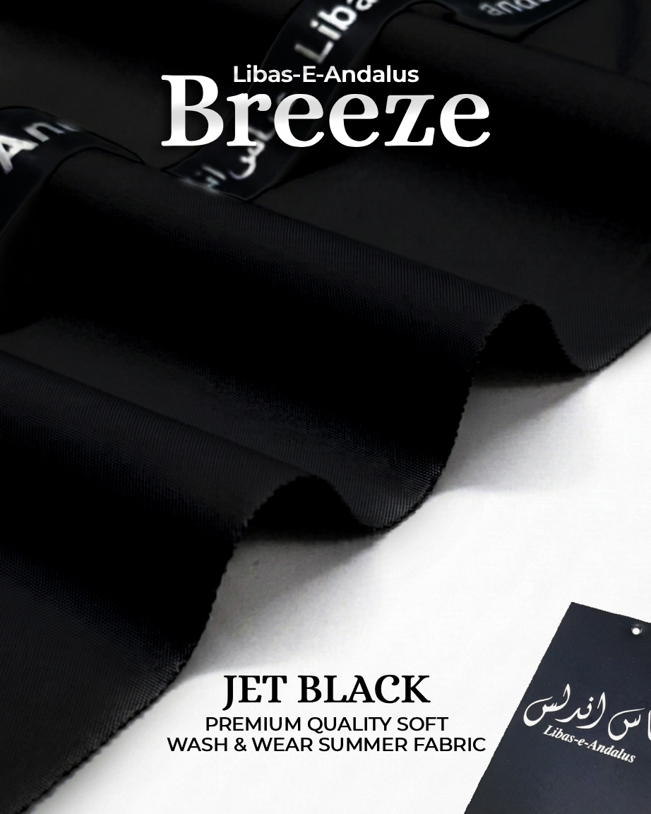 Breeze – Premium Tropical Wash & Wear Fabric | Jet Black