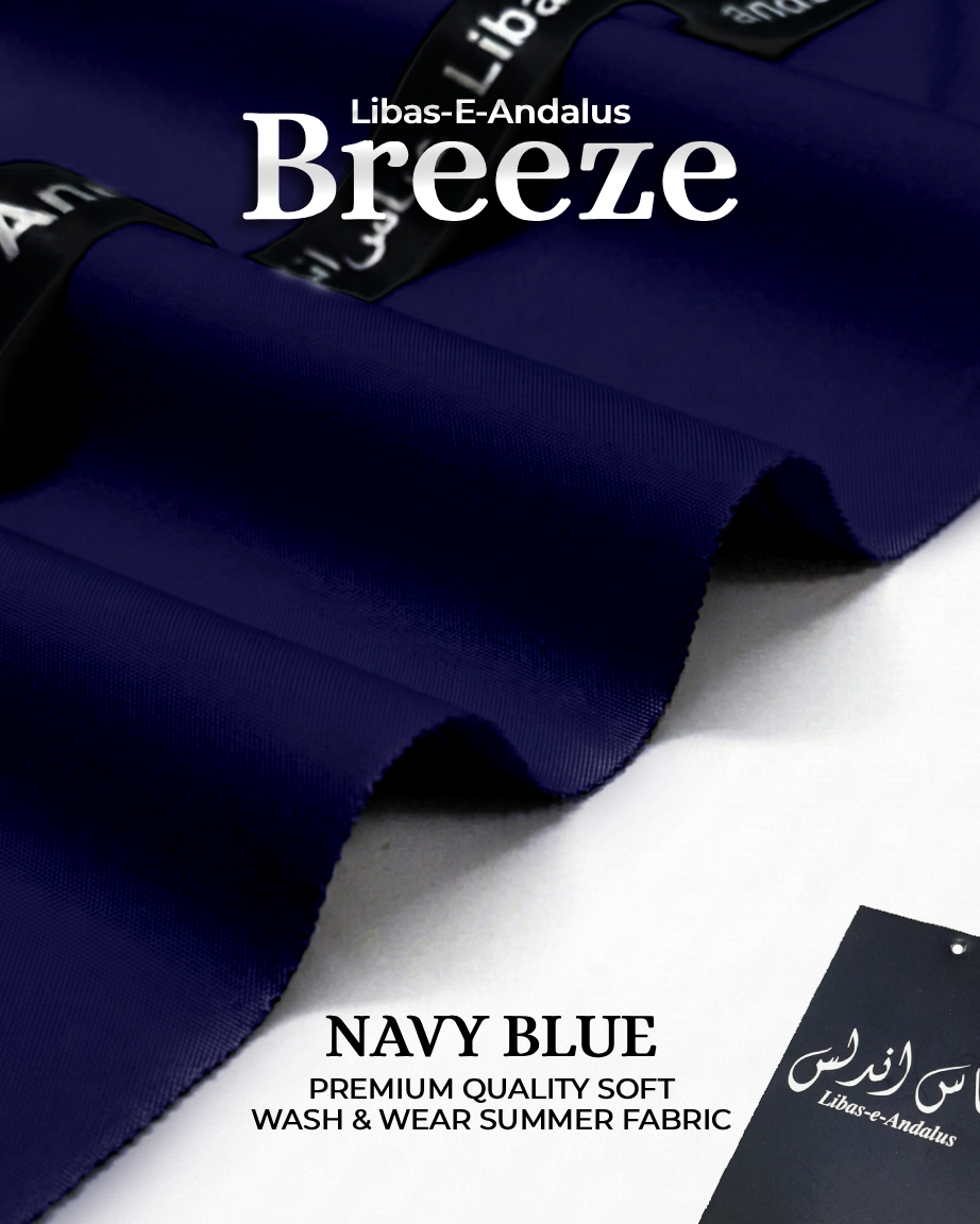 Breeze – Premium Tropical Wash & Wear Fabric | Navy Blue