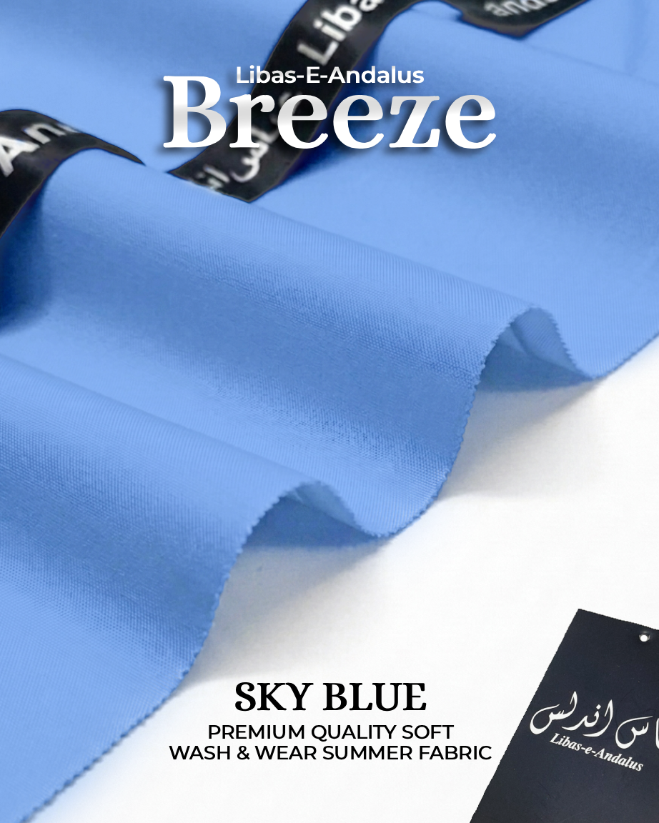 Breeze – Premium Tropical Wash & Wear Fabric | Sky Blue