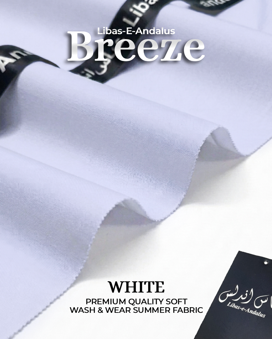 Breeze – Premium Tropical Wash & Wear Fabric | White
