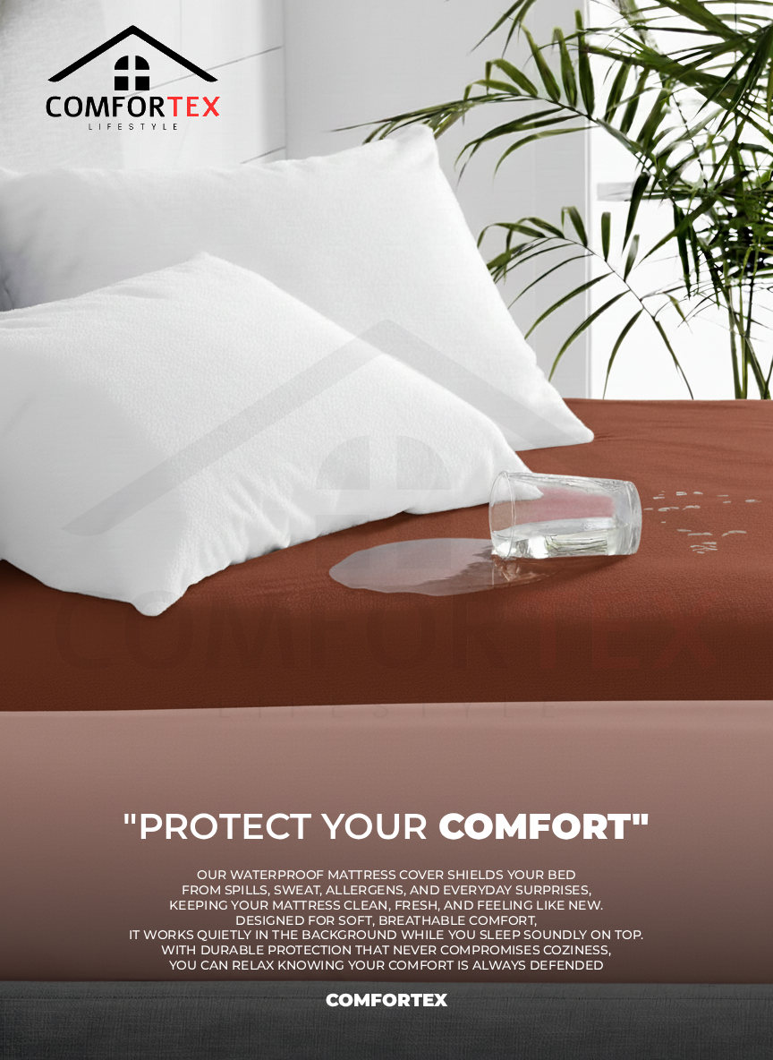 Comfortex Water Proof Mattress Protector | King Size | Brown