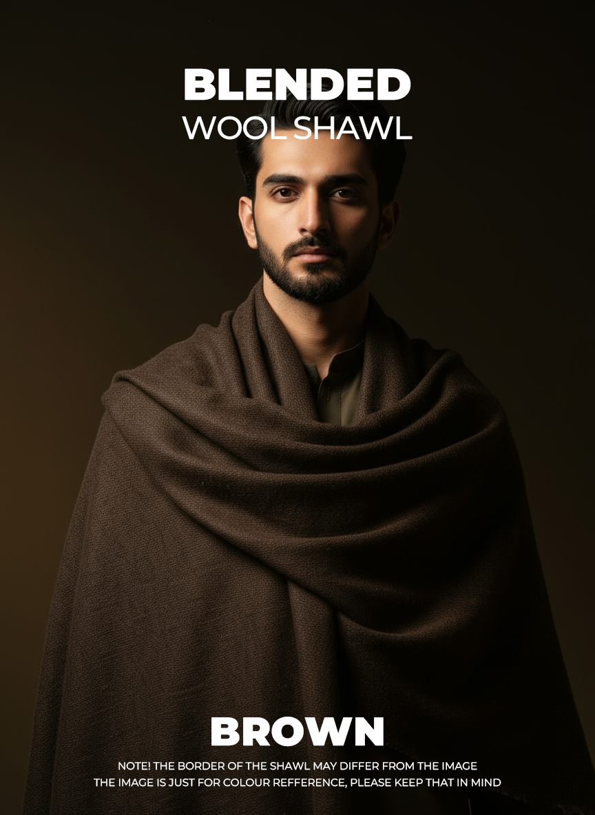 Libas-e-Andalus Blended Wool Shawl (Brown)