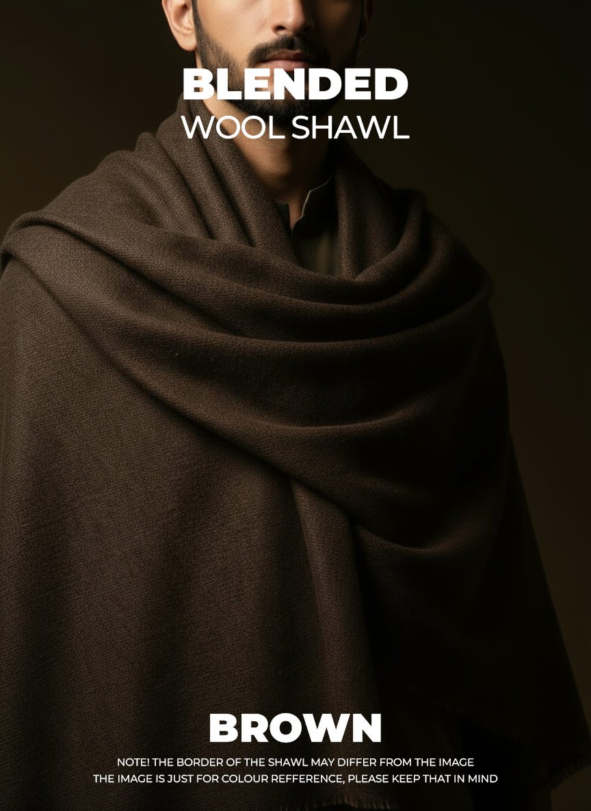 Libas-e-Andalus Blended Wool Shawl (Brown)