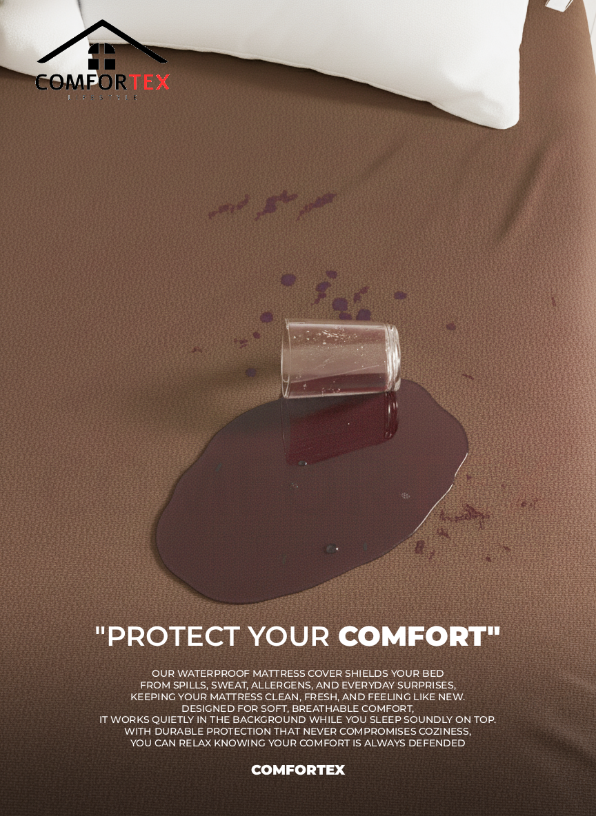 Comfortex Water Proof Mattress Protector | King Size | Brown