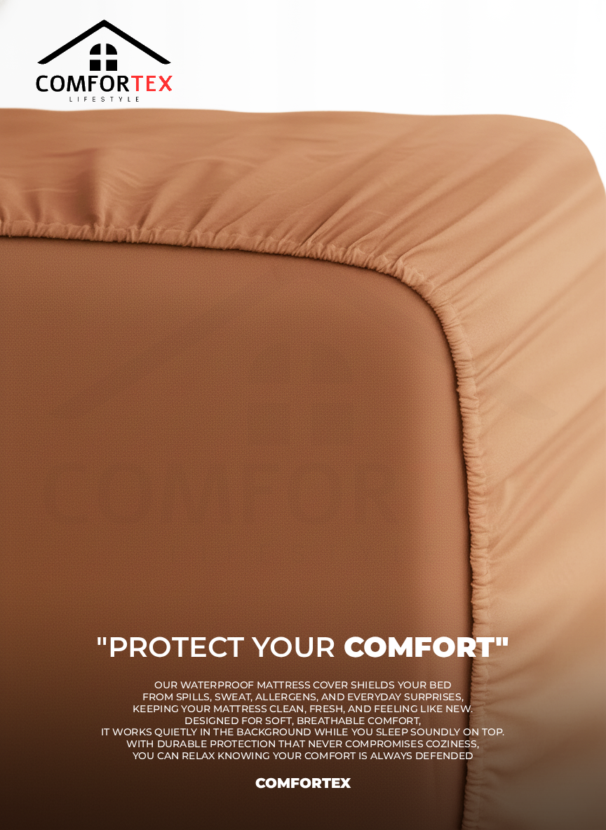 Comfortex Water Proof Mattress Protector | King Size | Brown