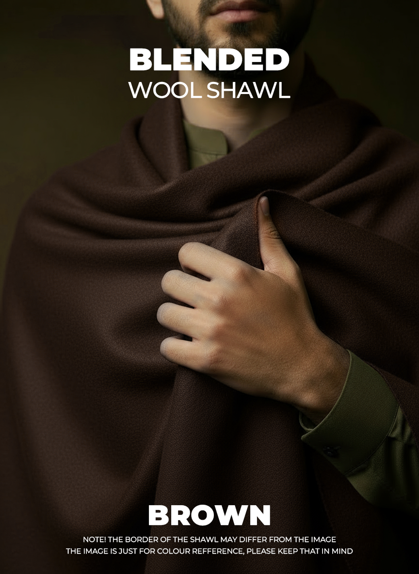 Libas-e-Andalus Blended Wool Shawl (Brown)