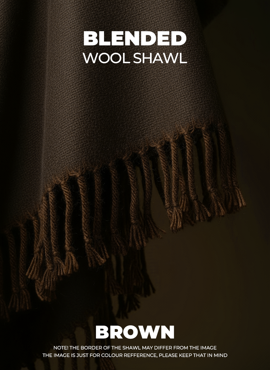Libas-e-Andalus Blended Wool Shawl (Brown)