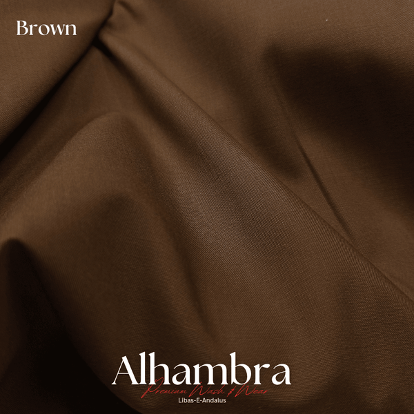 Alhambra Premium 4 Season Wash & Wear Suit (Brown) 4-Meter - Sultan Fabrics