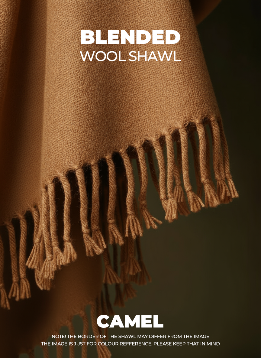 Libas-e-Andalus Blended Wool Shawl (Camel)