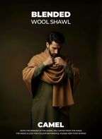 Libas-e-Andalus Blended Wool Shawl (Camel)