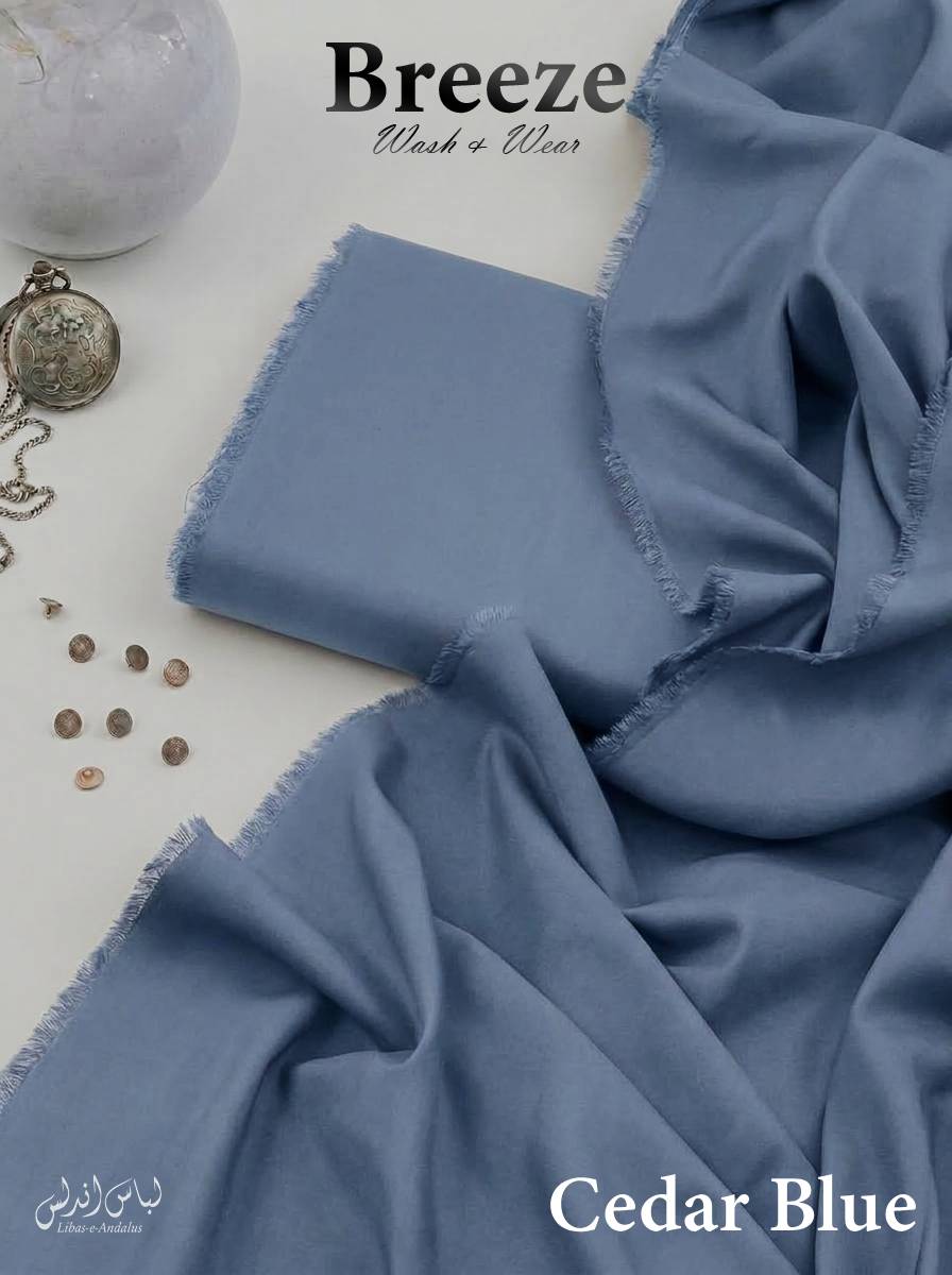 Breeze – Premium All Season Wash & Wear Fabric | Cedar Blue