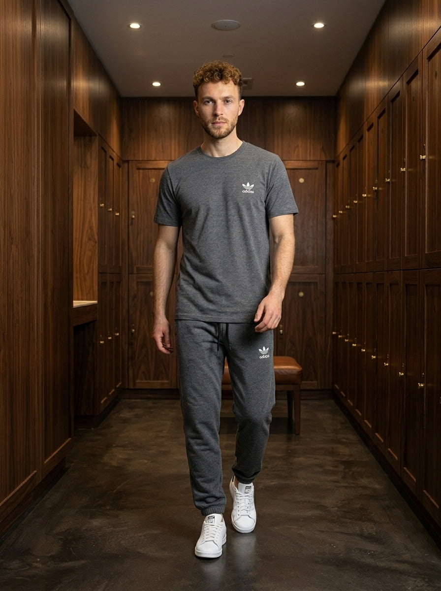 Adids Summer Jersey Tracksuit (Gray)