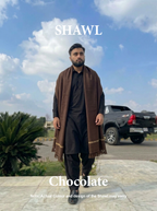 Libas-e-Andalus | Plain 100% Acrylic Men Shawl (Chocolate)